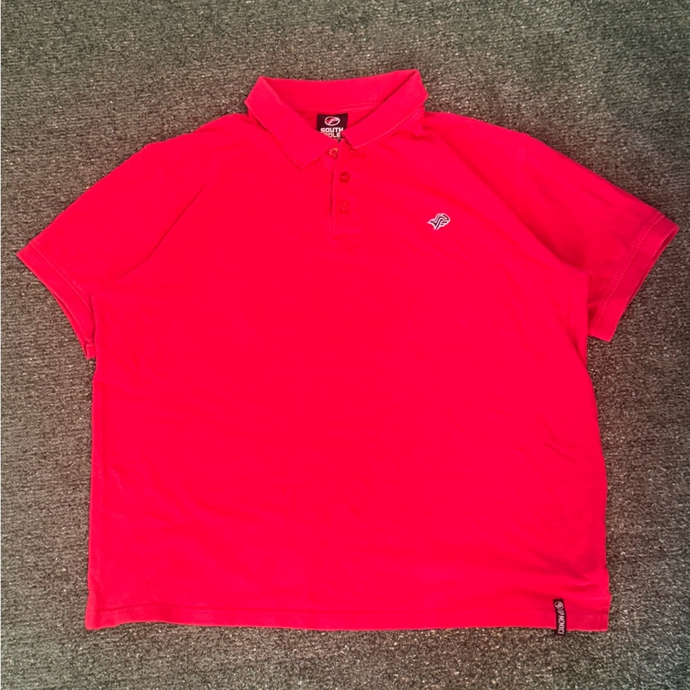 South Pole Polo Shirt Men’s Size XXL Red Short Sleeve Y2K Vintage